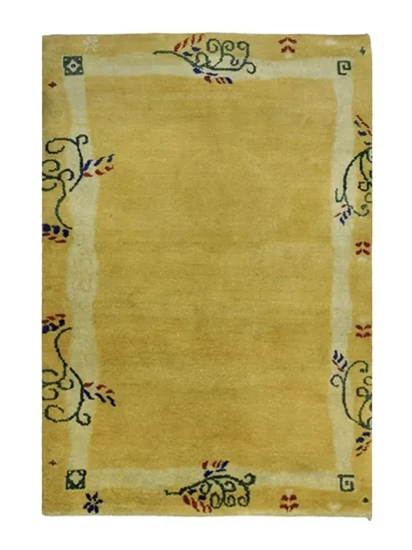 Χειροποίητο Μάλλινο Χαλί Nepal Κίτρινο (120x180cm)