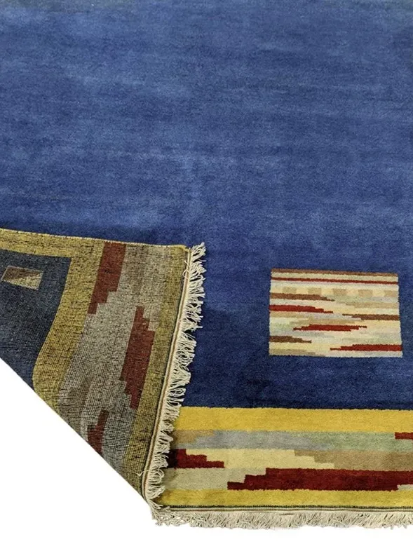 Χειροποίητο Μάλλινο Χαλί ”Gabbeh” Κίτρινο - Γαλάζιο (200x300cm)