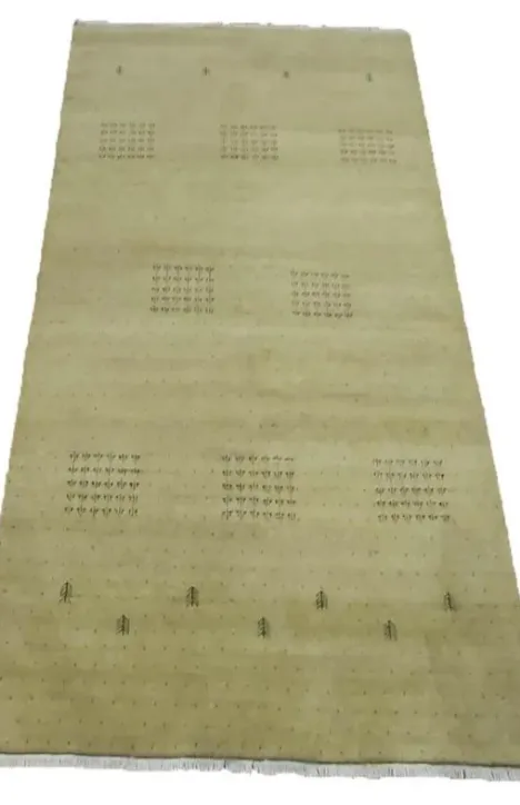 Χειροποίητο Μάλλινο Χαλί Gabbeh Λαδί (198x292cm)