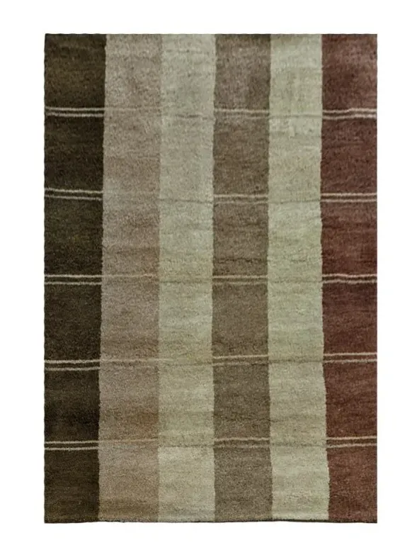 Χειροποίητο Μάλλινο Χαλί Nepal Μπεζ - Καφέ (122x184cm)