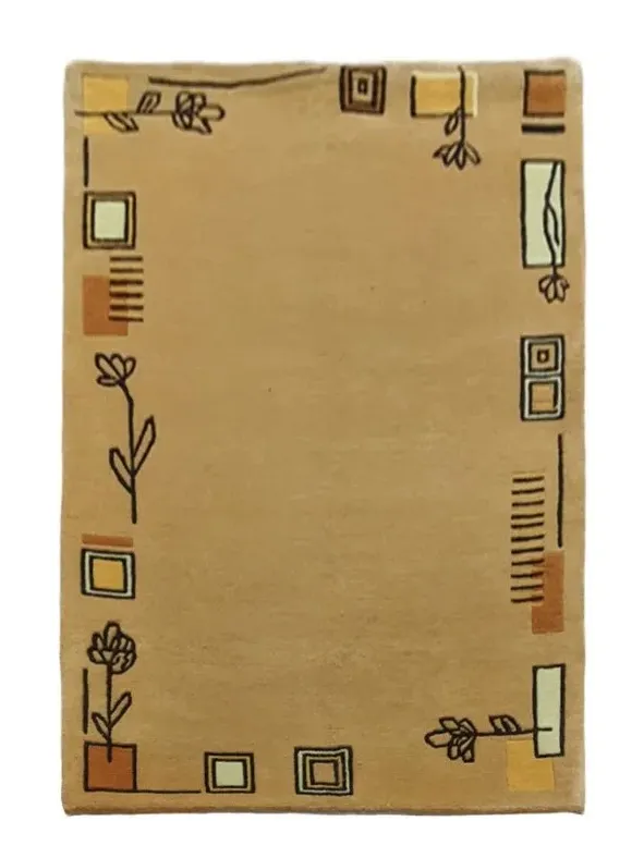 Χειροποίητο Μάλλινο Χαλί Nepal Πορτοκαλί (123x180cm)