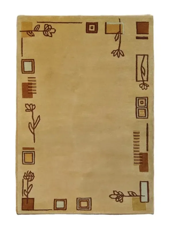 Χειροποίητο Μάλλινο Χαλί Nepal Πορτοκαλί (123x180cm)