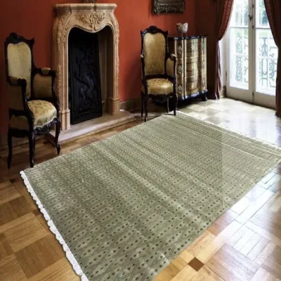 Χειροποίητο Μάλλινο Χαλί ”Handmade” Λαδί (240x306cm)