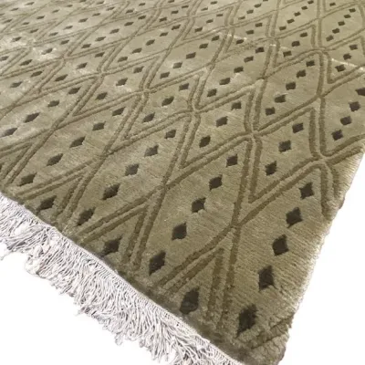 Χειροποίητο Μάλλινο Χαλί ”Handmade” Λαδί (240x306cm)