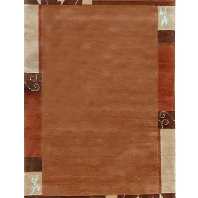 Χειροποίητο Μάλλινο Χαλί Nepal Πορτοκαλί (123x180cm)