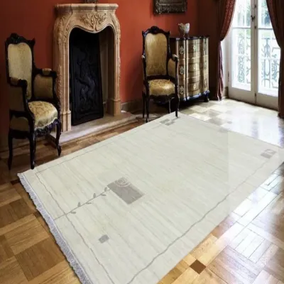 Χειροποίητο Μάλλινο Χαλί ”Indie” Εκρού (200x300cm)
