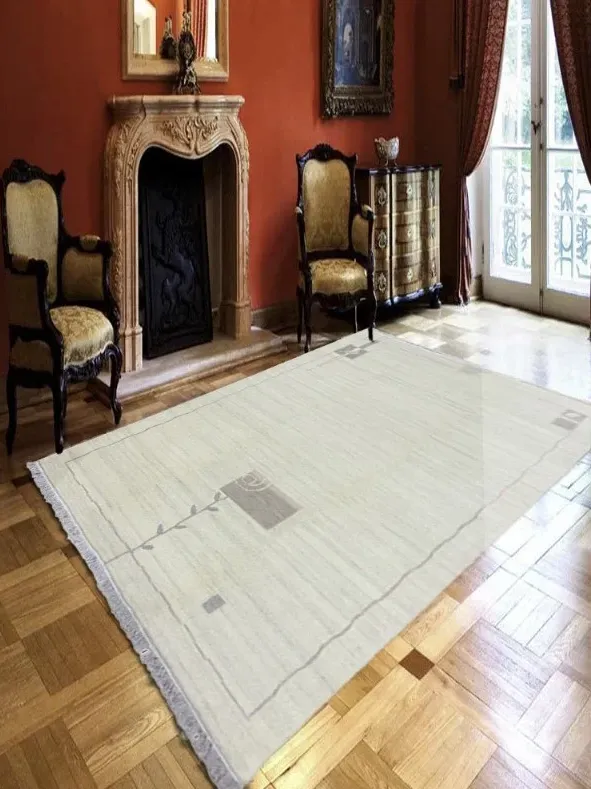 Χειροποίητο Μάλλινο Χαλί ”Indie” Εκρού (200x300cm)