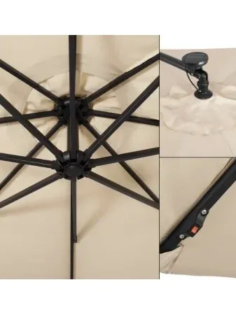 Επαγγελματική Ομπρέλα 350cm Μεταλλική Με Led Φωτισμό