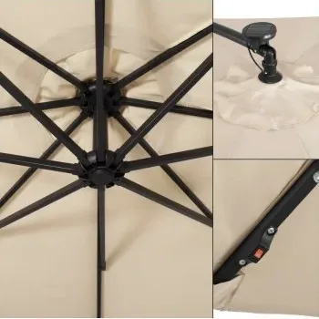 Επαγγελματική Ομπρέλα 350cm Μεταλλική Με Led Φωτισμό