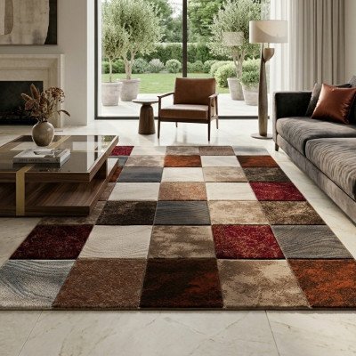 Χαλί Florista Legacy Carving Μπορντό/Γκρι 160x230cm
