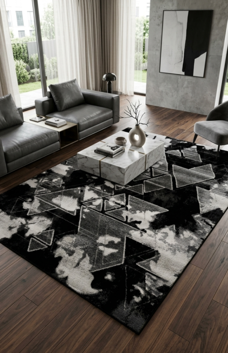 Μοντέρνο Χαλί Tamara Μαύρο - Γκρι 220x280cm