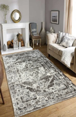 Χαλί Viscose 160x230 Kρεμ - Γκρι