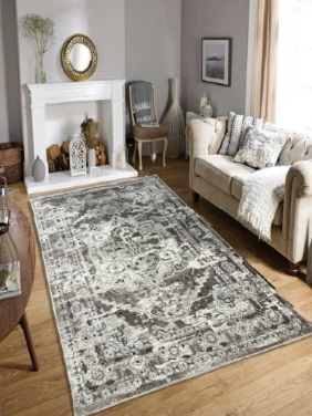 Χαλί Viscose 160x230 Kρεμ - Γκρι