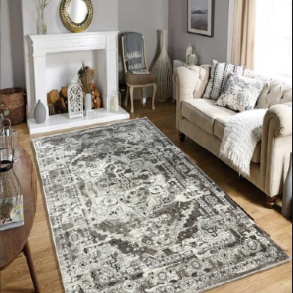 Χαλί Viscose 160x230 Kρεμ - Γκρι